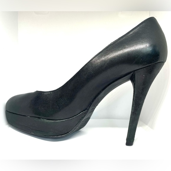 Stuart Weitzman 7.5 Black Leather Platform Heel! Read Description 4 Condition! - Picture 3 of 17